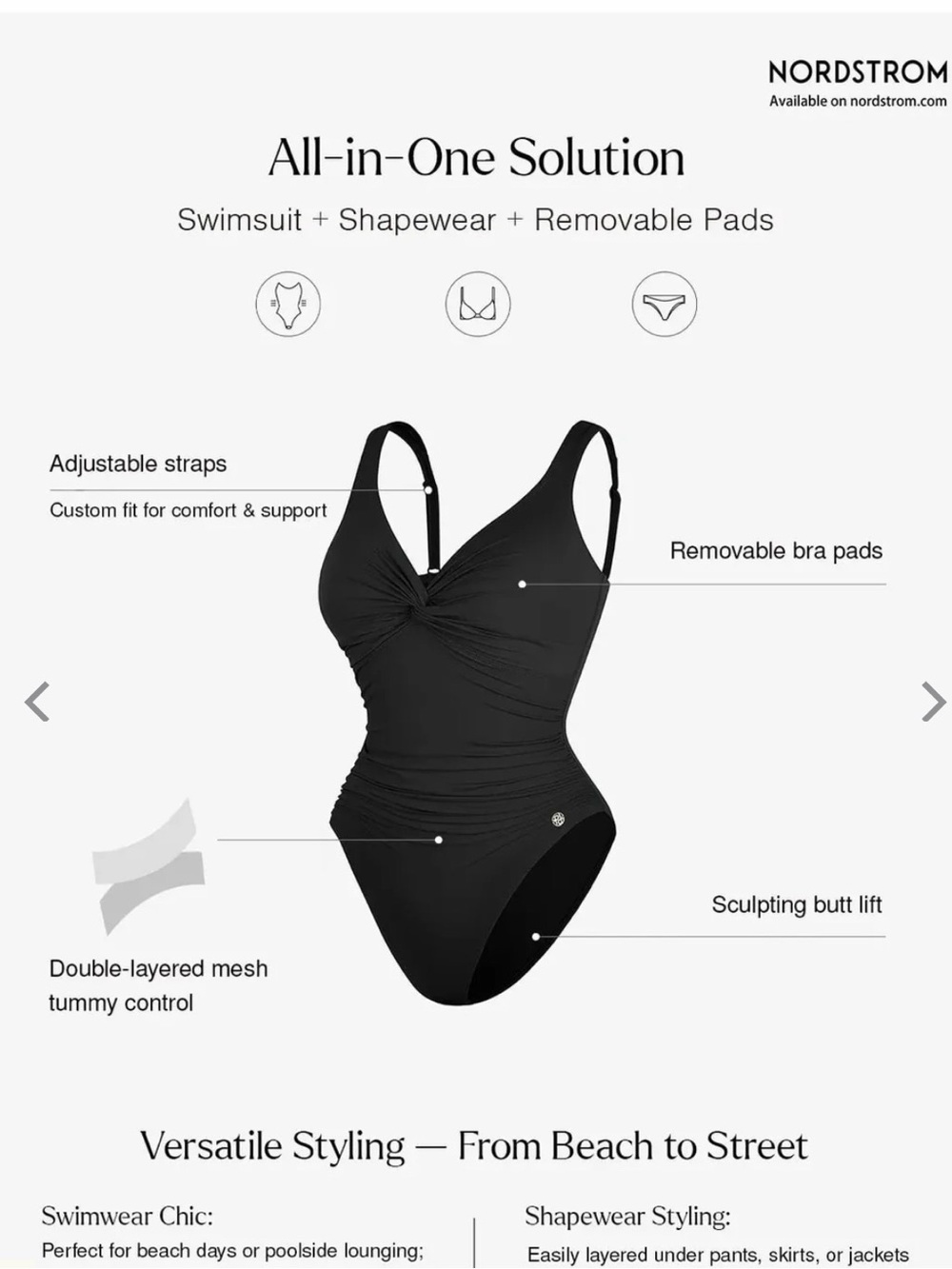 Twist-Front Black One-Piece Swimsuit - Women Swim - Picture 7 of 8